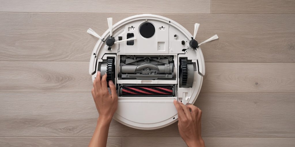 limpiar cepillo central robot aspirador